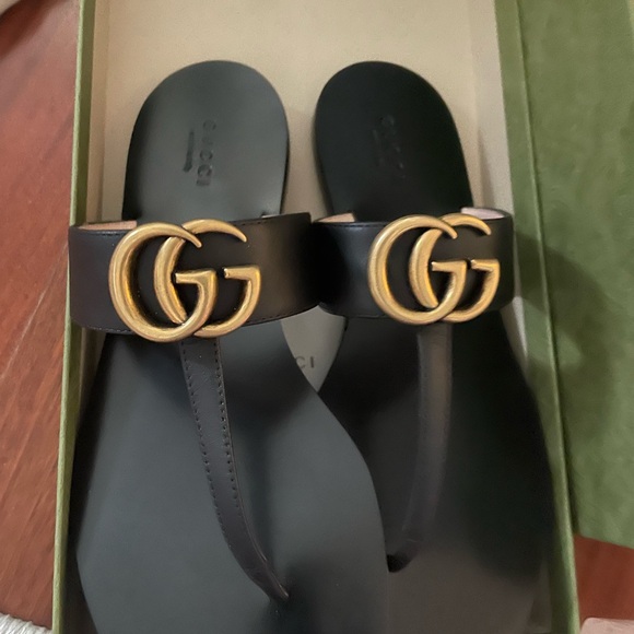 GG  Casual Style Logo Sandals Black